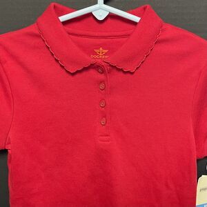 Dockers Youth Approved Schoolwear Easy Care Uniform Polo Shortsleeved Shirt Red
